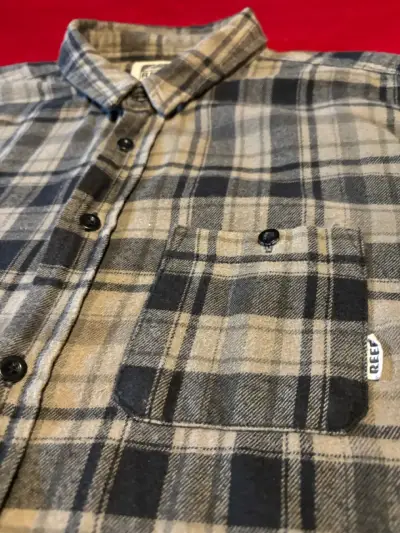 Camisa de franela a cuadros Reef M Verde negro - miniatura 3