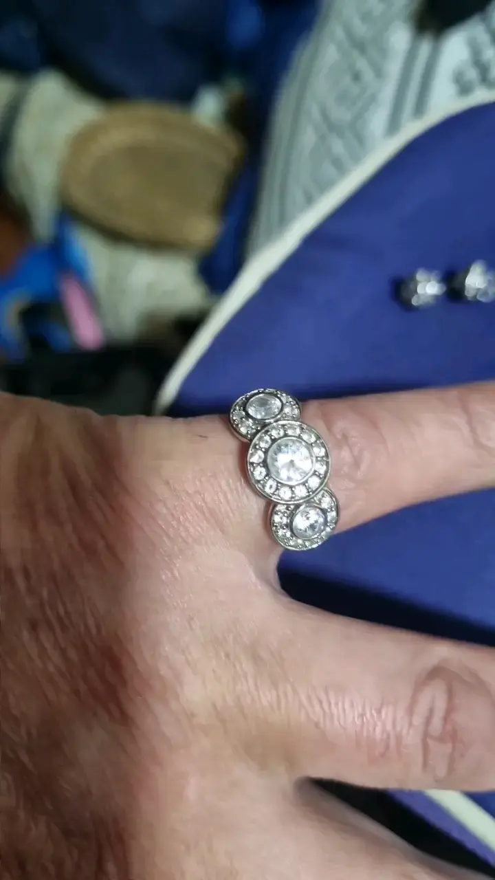 Anillo y aros de plata con circonitas - 4