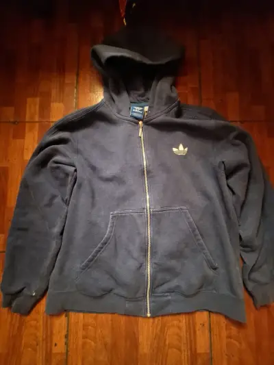 Polerón con capucha Adidas azul marino - miniatura 1