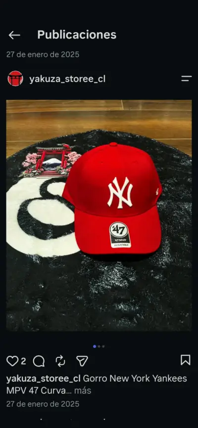 Gorra roja New York Yankees ajustable - miniatura 1