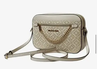 Cartera Michael Kors beige con cadena dorada - miniatura 1