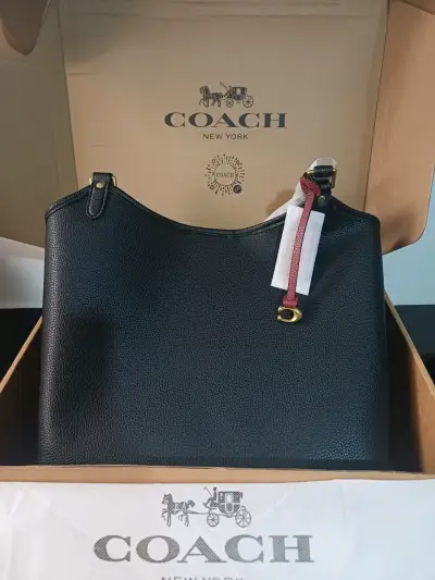 Bolso de cuero negro Coach original - miniatura 1