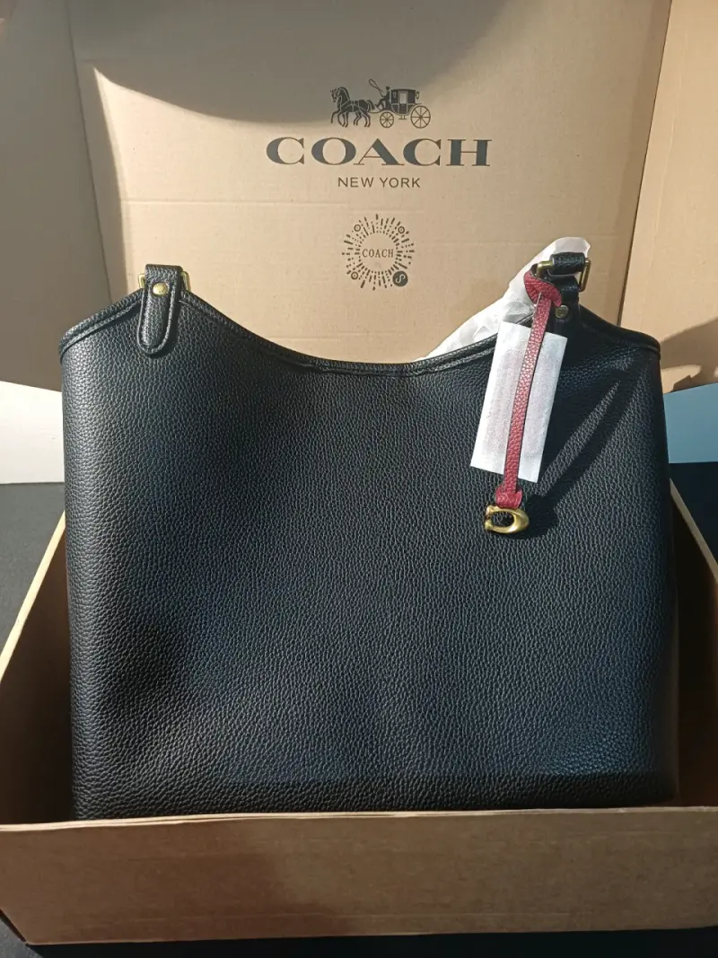 Bolso de cuero negro Coach original - 3