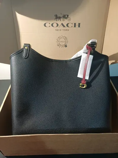 Bolso de cuero negro Coach original - miniatura 3