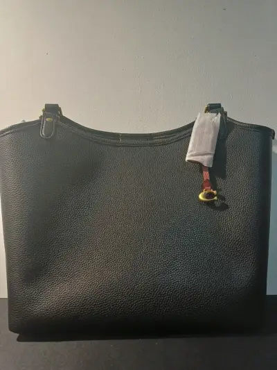 Bolso de cuero negro Coach original - miniatura 6
