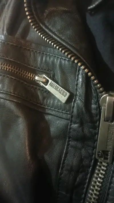 Chaqueta de cuero negra Americanino - miniatura 3