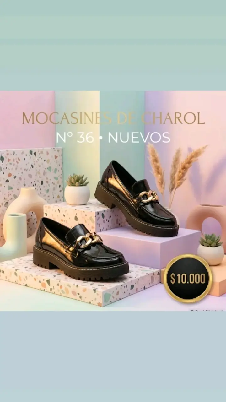 Mocasines de charol negros nuevos talla 36