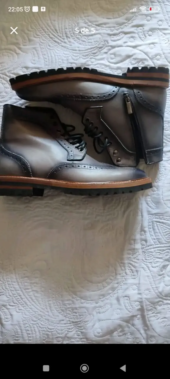 Botines de cuero gris con cierre lateral florsheim - 1