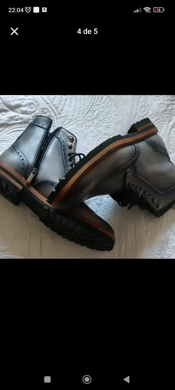 Botines de cuero gris con cierre lateral florsheim - 2