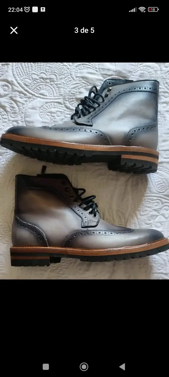 Botines de cuero gris con cierre lateral florsheim - 3