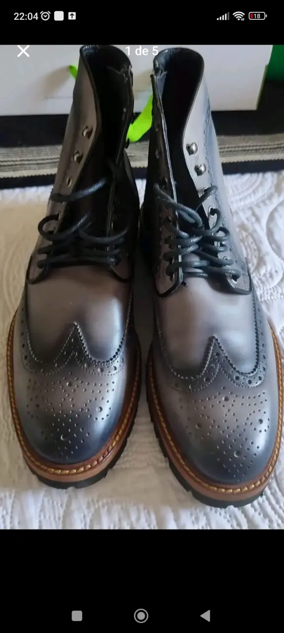 Botines de cuero gris con cierre lateral florsheim - 4