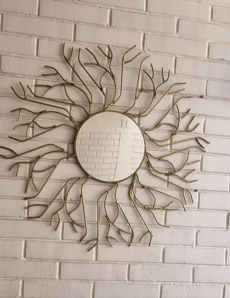 Espejo decorativo de pared con diseño de sol