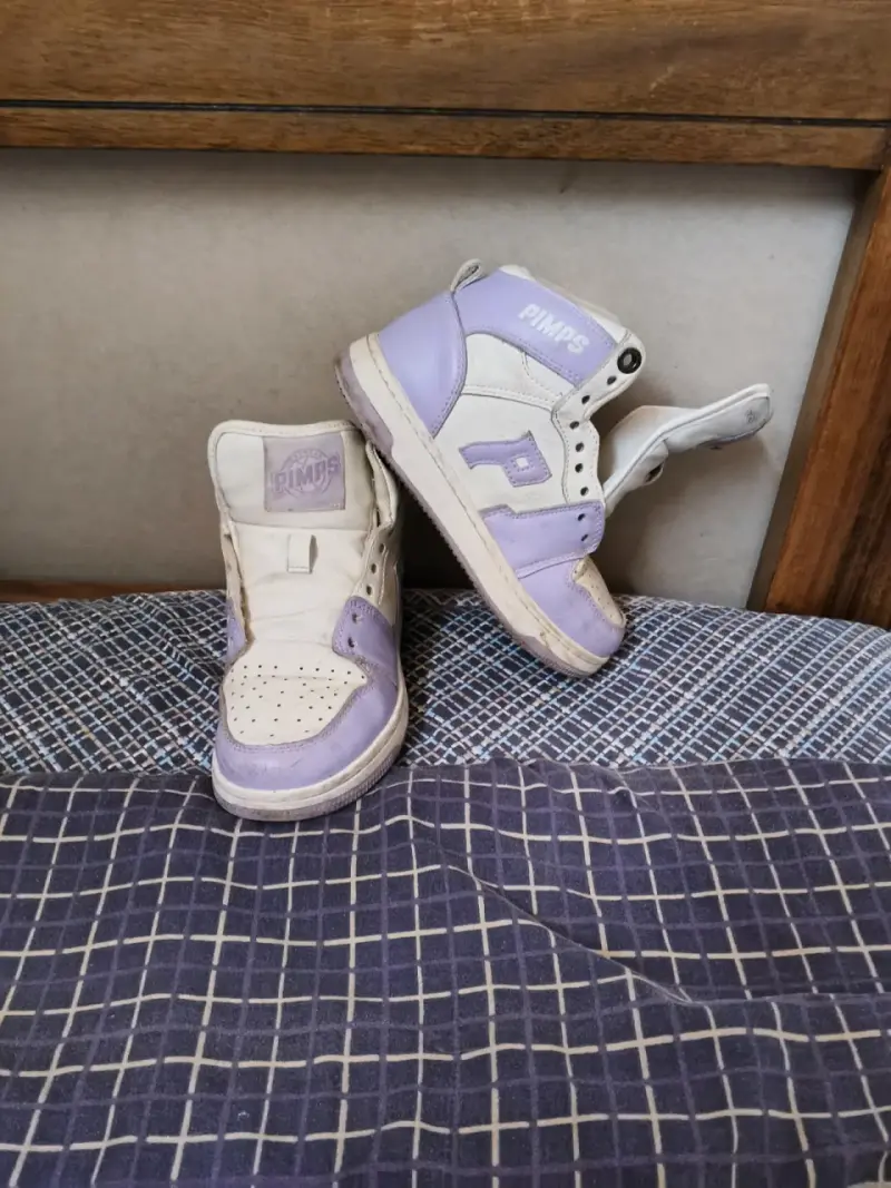 Zapatillas altas blancas y lilas Pimps para niños - 1