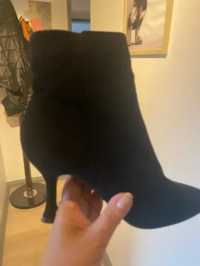 Botines de tacón negro con cierre lateral - miniatura 6