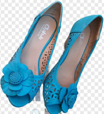 Zapatos de mujer azules con flor Chalada - miniatura 2