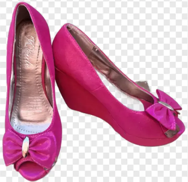 Zapatos de tacón fucsia con lazo elegante - 1