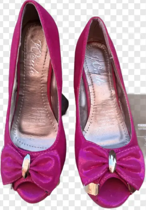 Zapatos de tacón fucsia con lazo elegante - 2