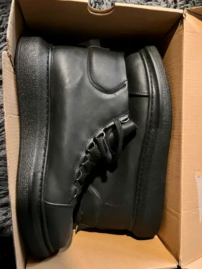 Botines de cuero negro Chekich para hombre - miniatura 1