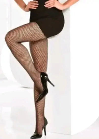 Pantys de encaje negro con diseño floral - miniatura 2