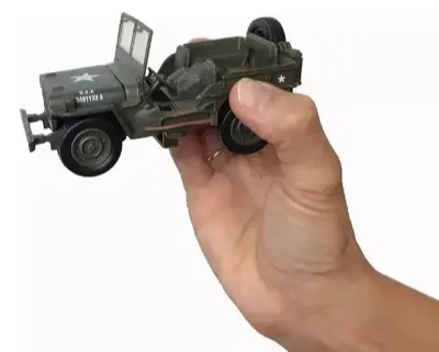 Jeep Willys Militar Verde 1/32 de metal colección - miniatura 3