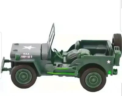 Jeep Willys Militar Verde 1/32 de metal colección - miniatura 5