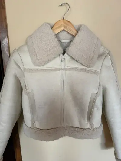 Chaqueta de piel sintética Abercrombie XS beige - miniatura 4