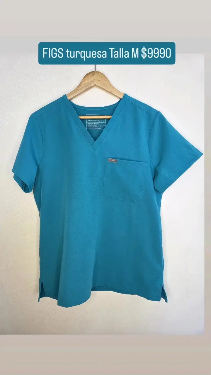 Polera médica turquesa FIGS talla M