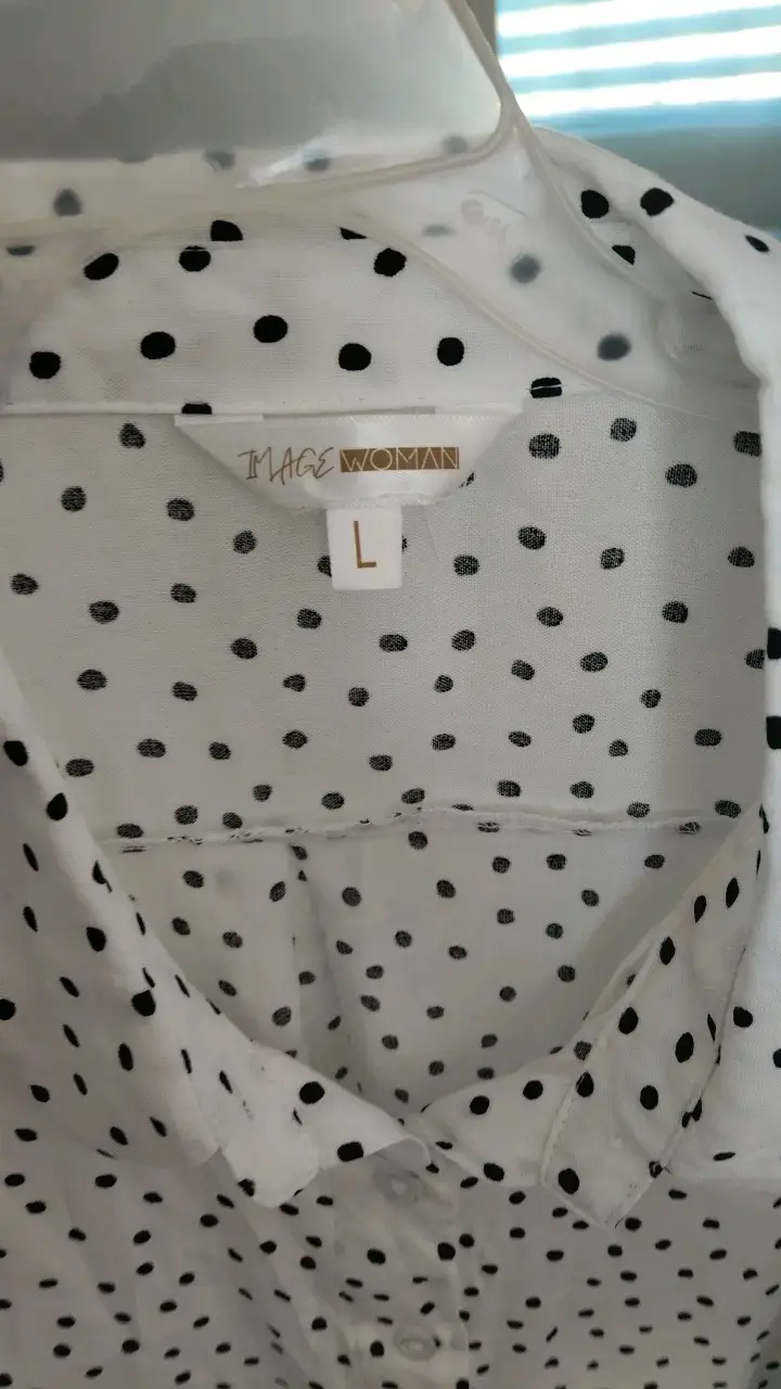 Blusa de lunares blanca talla L - 2