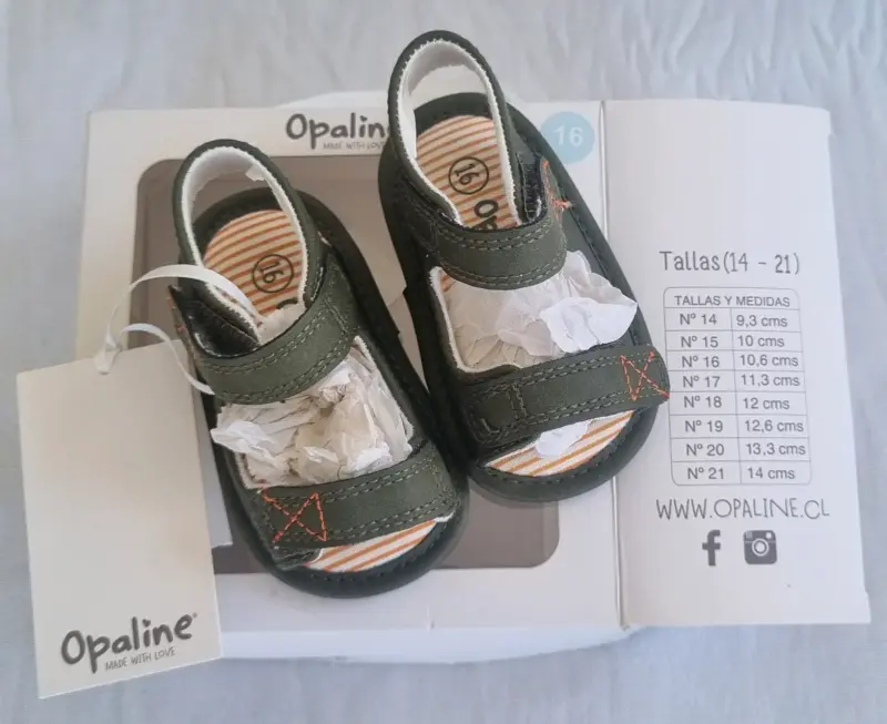 Sandalias de bebé Opaline verde número 16 - 2