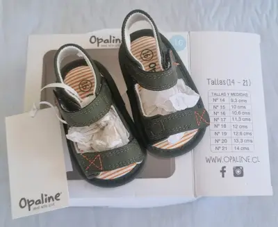 Sandalias de bebé Opaline verde número 16 - miniatura 2
