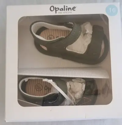 Sandalias de bebé Opaline verde número 16 - miniatura 3