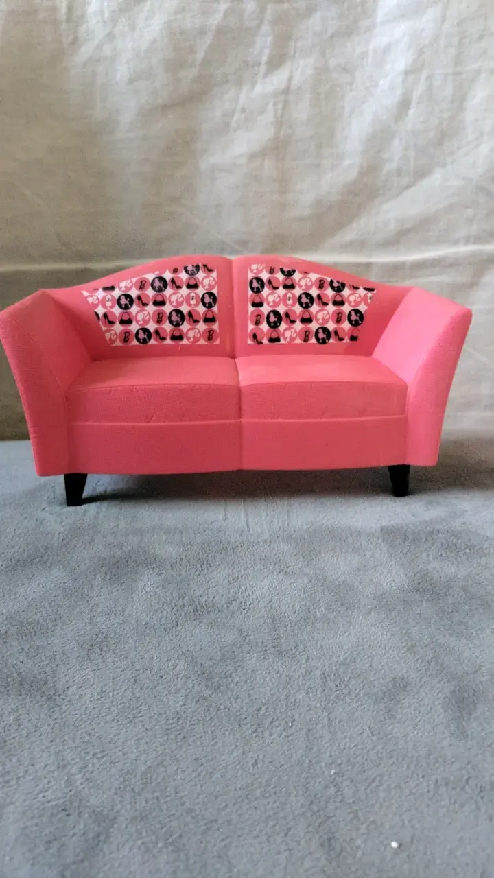 Sofá de juguete rosa para muñecas - 2