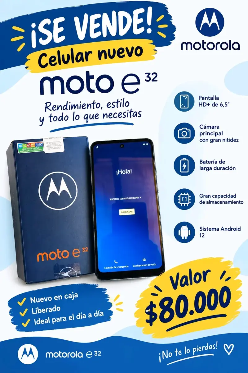 Celular Motorola Moto E32 nuevo en caja