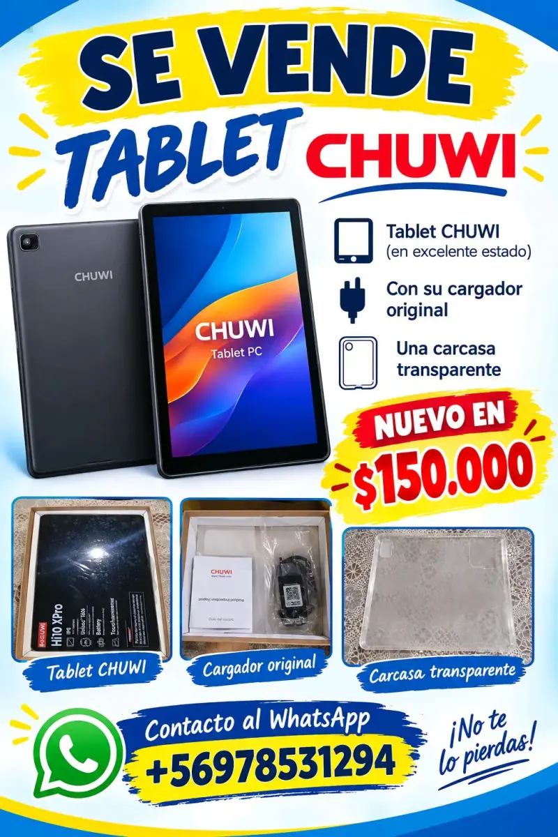 Tablet CHUWI Hi10 Xpro con cargador y carcasa