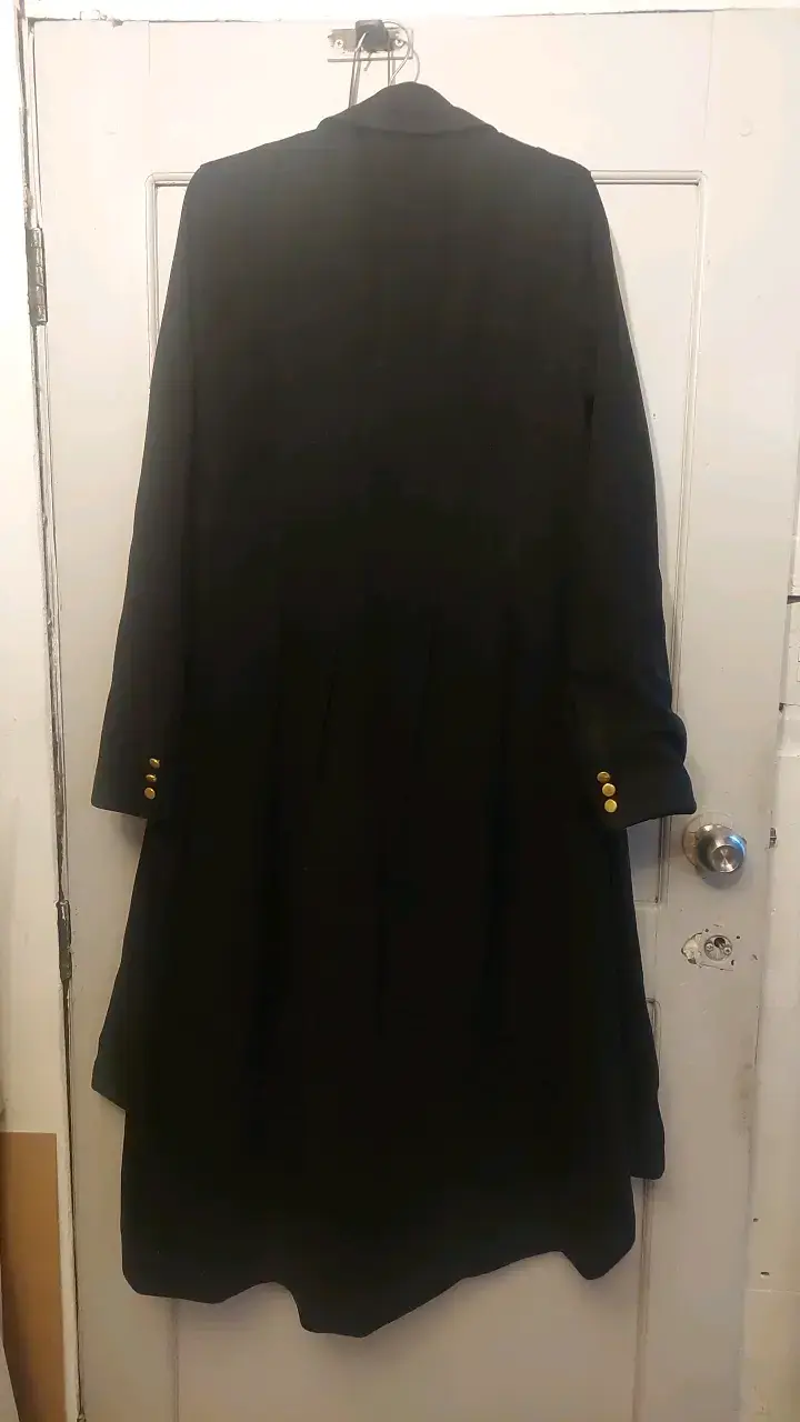 Abrigo largo negro elegante para mujer - 2