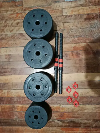 Set de pesas ajustables con barra y discos - miniatura 2