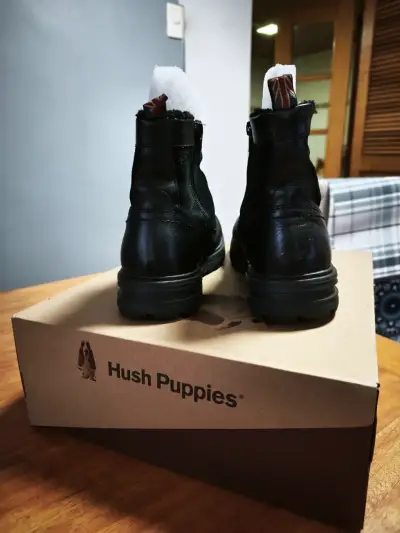 Botines de cuero negro Hush Puppies Campero - miniatura 2