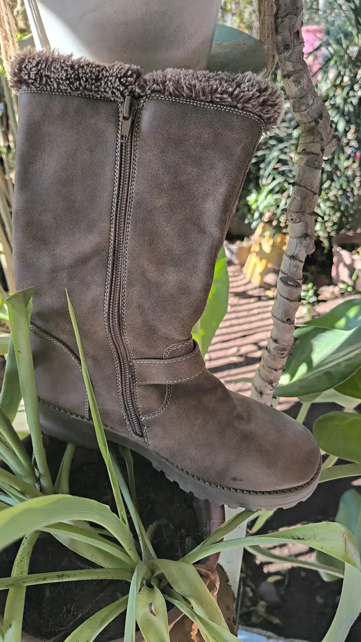 Botas de niña marrones con forro de felpa - 1