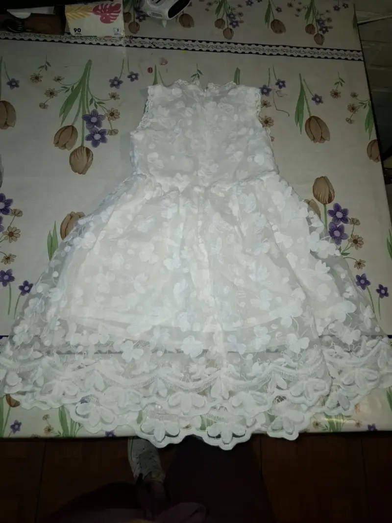 Vestido de encaje blanco para niña - 2
