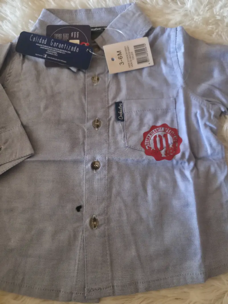 Camisa de bebé azul con diseño - 2