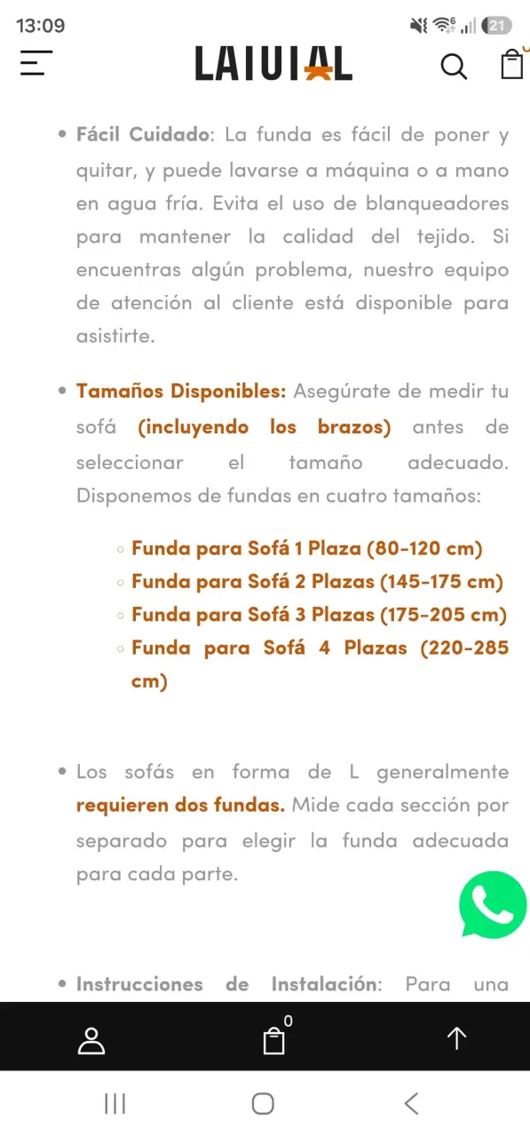 Funda para sofá 3 cuerpos textura gruesa beige - 2