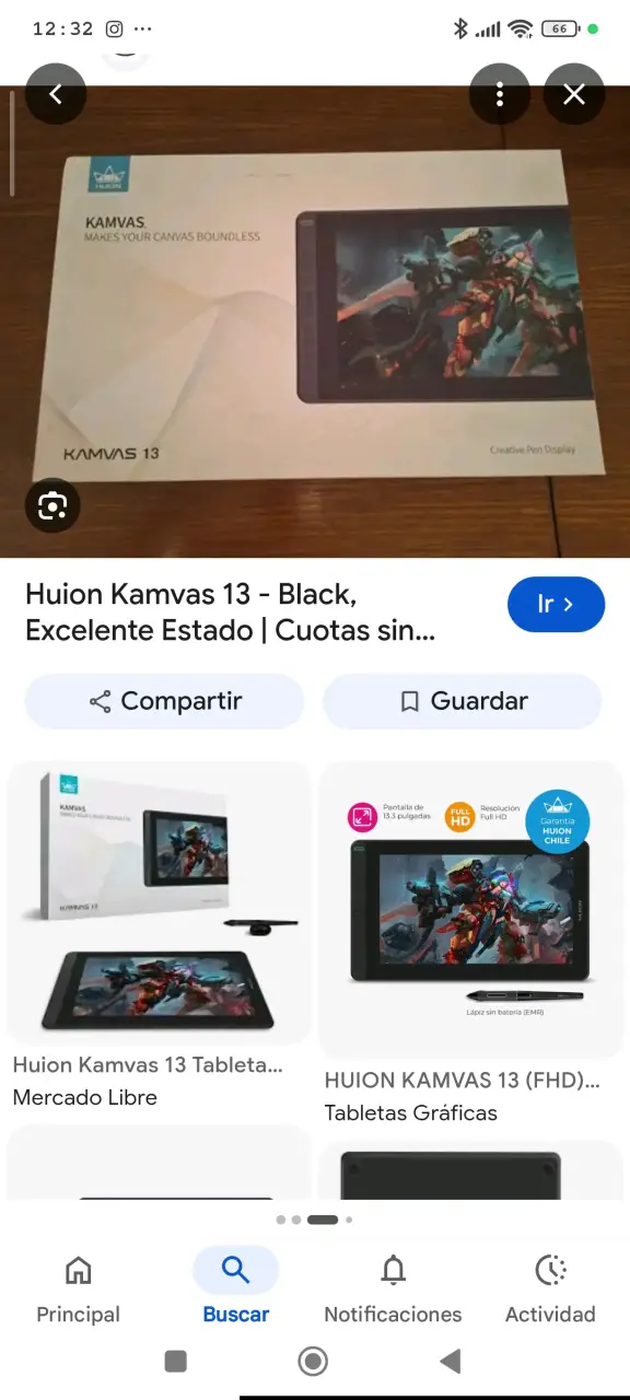 Tableta Gráfica Huion Kamvas 13 Nueva poco uso - 1