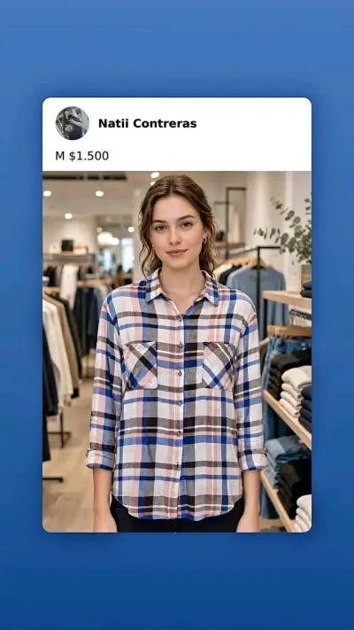 Camisa de cuadros roja y negra para mujer - miniatura 6