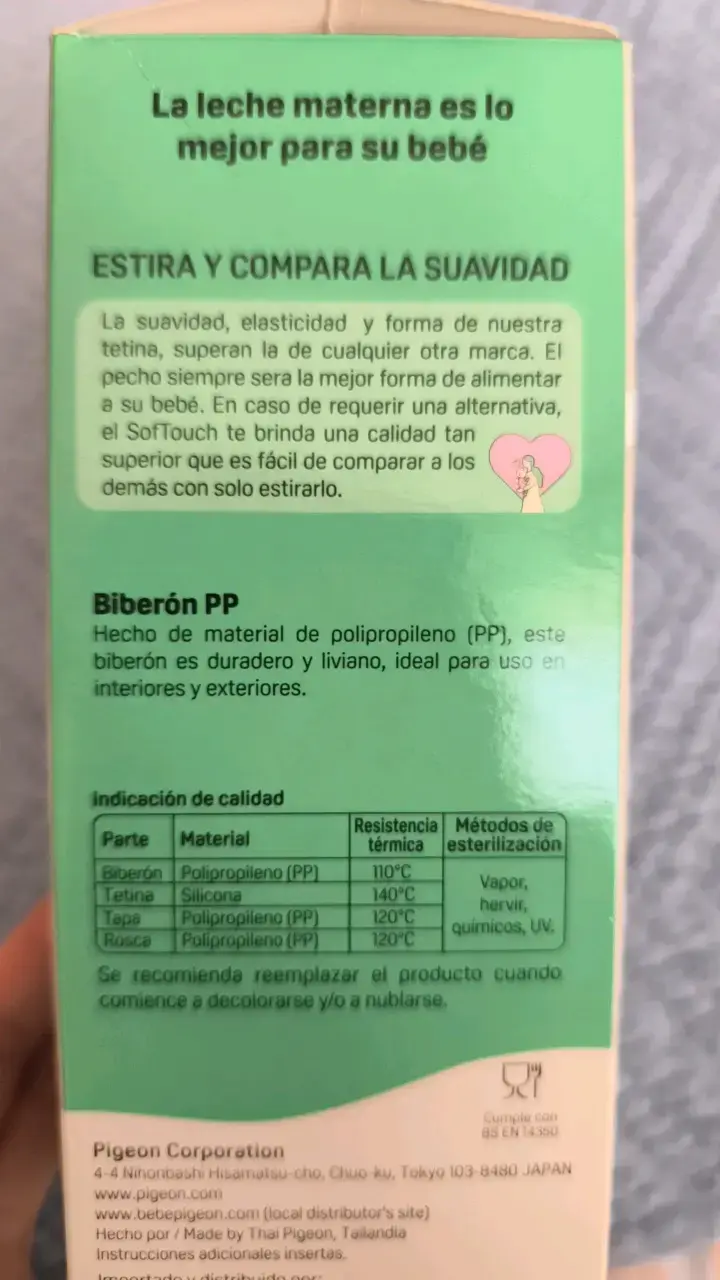 Biberón Pigeon SoftTouch 240ml Anticólico - 2