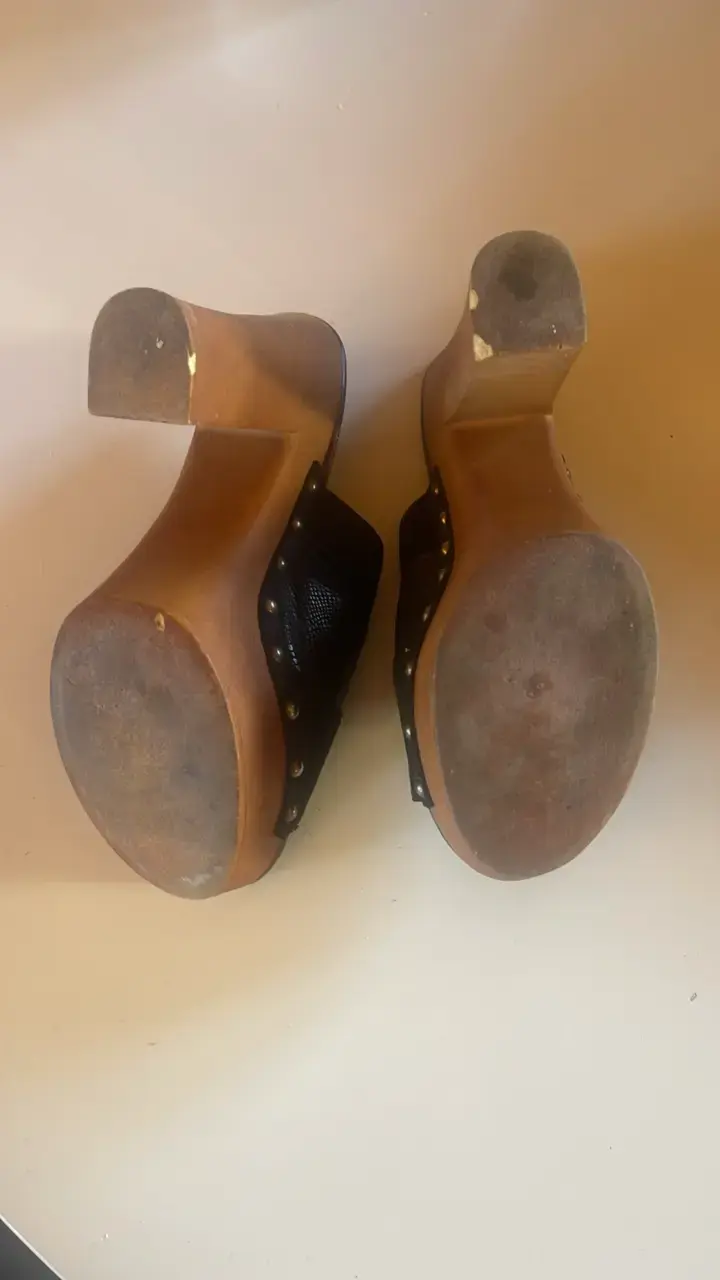 Sandalias de tacón ancho negras para mujer - 4