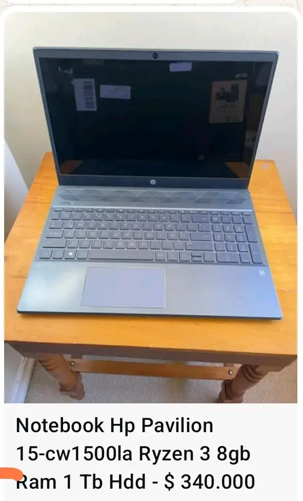 Notebook HP Pavilion 15-cw1500la Ryzen 3 8GB RAM 1TB HDD
