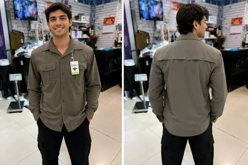 Camisa táctica para hombre color verde - 4