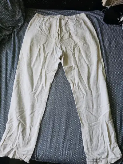 Pantalones de lino blanco para hombre - miniatura 1