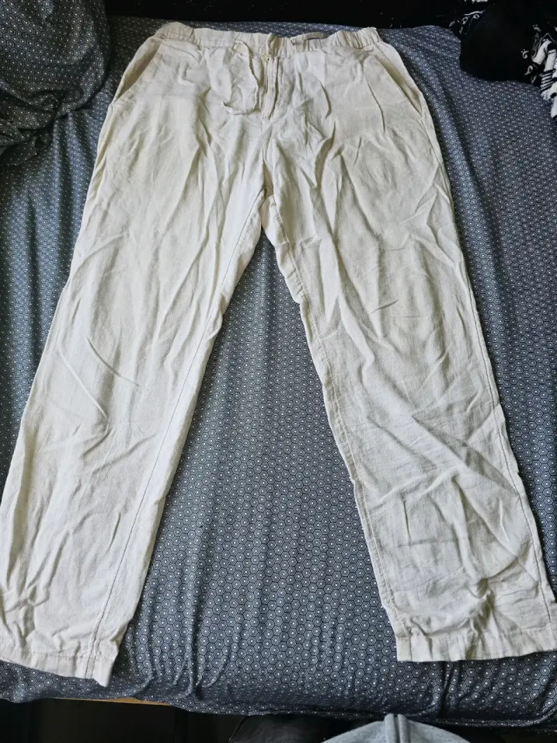 Pantalones de lino blanco para hombre - 2