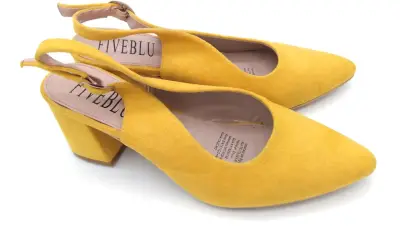 Zapatos de tacón amarillo Fiveblu elegantes - miniatura 1